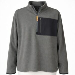 Timberland Mens 1/4 Zip Fleece Jacket Size XL Gray‎ Pullover Gorpcore Outdoor